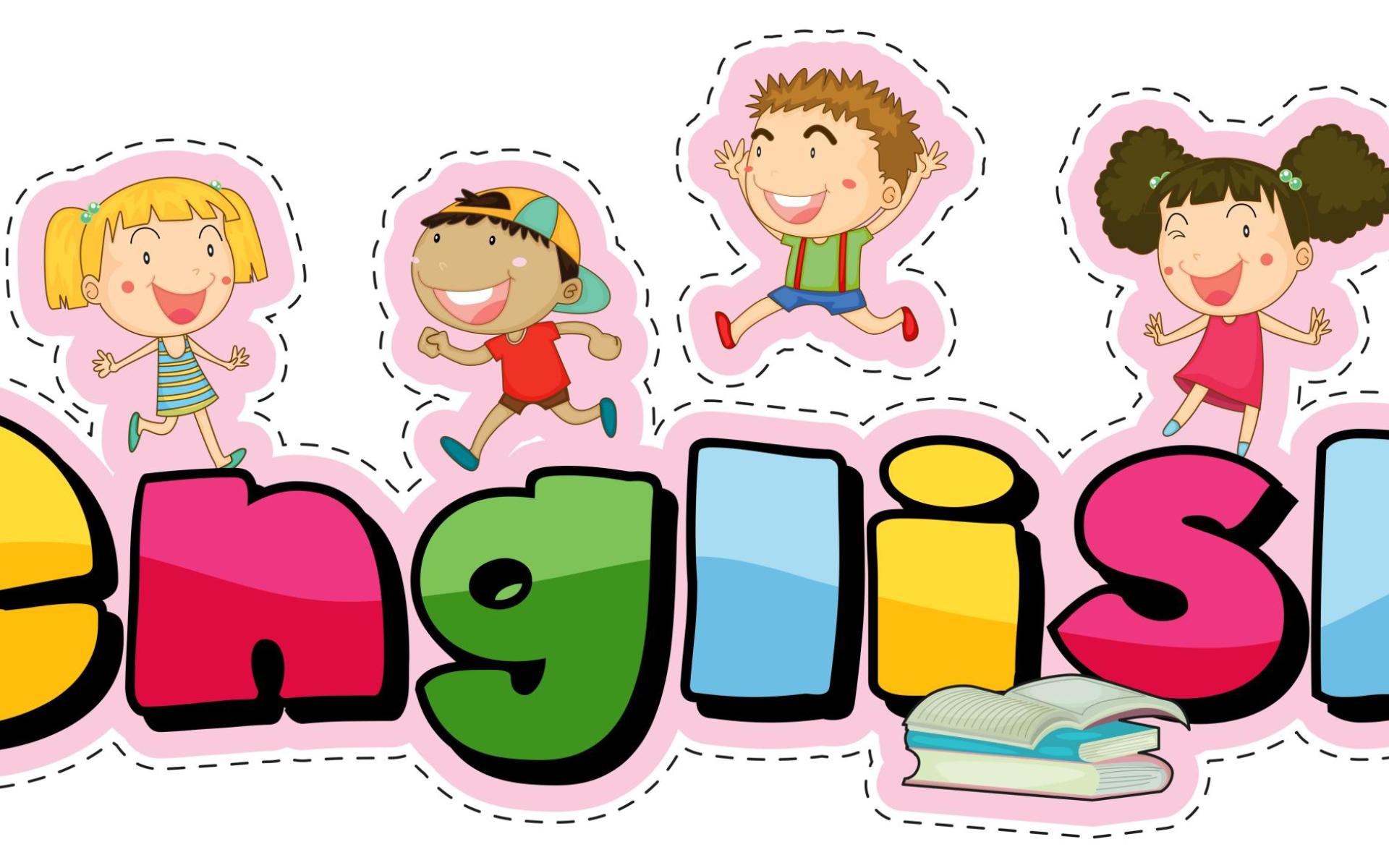 Grafik, fröhliche Kinder