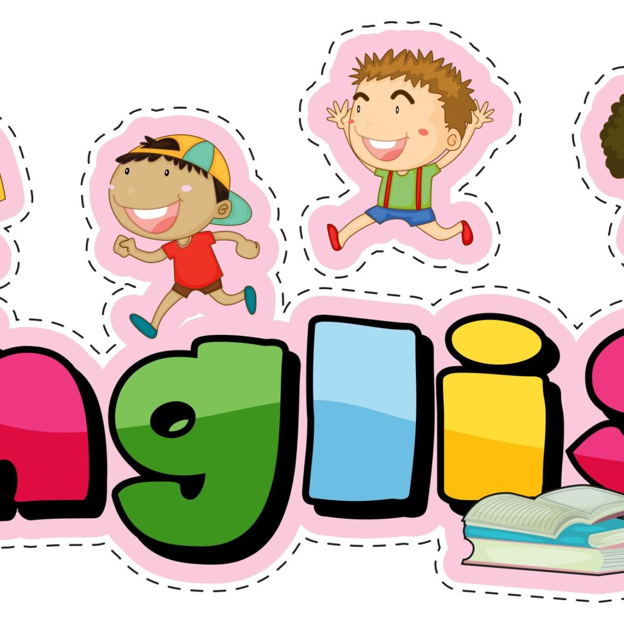 Grafik, fröhliche Kinder